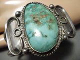 Museum Vintage Native American Navajo Cerrillos Turquoise Sterling Silver Flank Bracelet Old-Nativo Arts