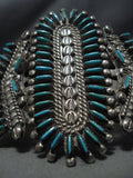 Museum Quality Vintage Native American Zuni Turquoise Sterling Silver Bracelet Old Cuff-Nativo Arts