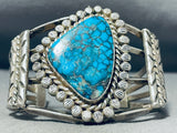 Important Vintage Native American Navajo Blue Diamond Turquoise Sterling Silver Bracelet-Nativo Arts