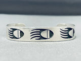 Impressive Vintage Native American Hopi Sterling Silver Prints Bracelet-Nativo Arts