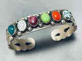 Elevated Detailed Vintage Native American Navajo Turquoise Sterling Silver Bracelet-Nativo Arts