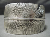 Detailed Precise Intricate Native American Navajo Sterling Silver Feather Master Bracelet-Nativo Arts