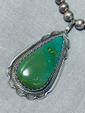 Extremely Rare Vintage Native American Navajo Damale Turquoise Sterling Silver Necklace-Nativo Arts