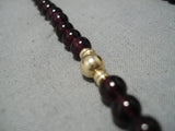 Native American Real 14k Solid Gold Vintage Garnet Rare Necklace-Nativo Arts