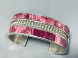 Native American Best Navajo Purple Shell Sterling Silver Inlay Bracelet-Nativo Arts