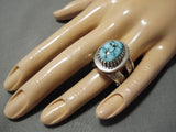 Important Inlay Master Native American Navajo Turquoise Coral Sterling Silver Ring-Nativo Arts