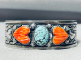 Dave Reeves Master Worker Vintage Native American Navajo Turquoise Sterling Silver Bracelet-Nativo Arts
