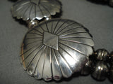 Vintage Native American Navajo Necklace- Sterling Silver Concho- Amazing!-Nativo Arts