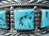 Dudley Yazzie Rare Vintage Native American Navajo Turquoise Sterling Silver Bracelet-Nativo Arts