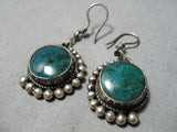 Fabulous Vintage Native American Navajo Turquoise Sterling Silver Earrings Old-Nativo Arts