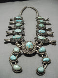 One Of The Best Vintage Native American Navajo Turquoise Sterling Silver Squash Blossom Necklace-Nativo Arts