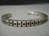 Important Zuni Native American Sterling Silver Hand Tooled Bracelet-Nativo Arts