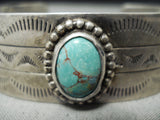 Stunning Native American Navajo Green Turquoise Sterling Silver Bracelet-Nativo Arts