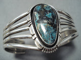 Magnificent Native American Navajo Turquoise Sterling Silver Bracelet-Nativo Arts