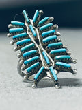 Extremely Important Alice Quam Vintage Native American Zuni Turquoise Sterling Silver Ring-Nativo Arts