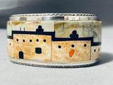 Native American One Of The Most Detailed Ever Pueblo Turquoise Sterling Silver Bracelet-Nativo Arts