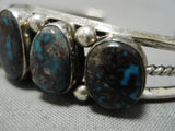 One Of Highest Grade Vintage Native American Navajo Bisbee Turquoise Sterling Silver Bracelet-Nativo Arts