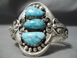 Vivid Carico Lake Turquoise Vintage Native American Navajo Sterling Silver Bracelet-Nativo Arts
