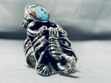 Striking San Felipe Red Mountain Turquoise Sterling Silver Scorpion Ring-Nativo Arts