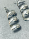 Eye-catching Handmade Spiral Native American Navajo Sterling Silver Corkscrew Earrings-Nativo Arts