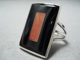 Fascinating Zuni Coral Sterling Silver Ring Native American-Nativo Arts