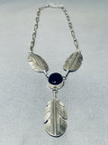 Important Vintage Native American Navajo Sterling Silver Feather Necklace-Nativo Arts