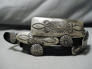 Stunning Vintage Navajo Sterling Silver Native American Concho Belt Old-Nativo Arts