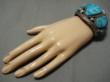 The Biggest Best Vintage Native American Navajo Mary Morgan Turquoise Sterling Silver Bracelet-Nativo Arts