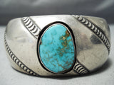 Rare Oblique Segmented Vintage Native American Navajo Turquoise Sterling Silver Bracelet-Nativo Arts