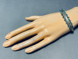 Spectacular Vintage Native American Navajo Needle Turquoise Sterling Silver Bracelet-Nativo Arts