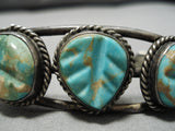 Rare Vintage Navajo #8 Turquoise Sterling Silver Native American Bracelet-Nativo Arts