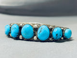 Outstanding Vintage Native American Navajo Sleeping Beauty Turquoise Sterling Silver Bracelet-Nativo Arts