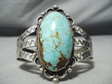 Early Domed #8 Turquoise Vintage Native American Navajo Sterling Silver Bracelet-Nativo Arts