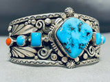 Amazing Vintage Native American Navajo Sleeping Beauty Turquoise Sterling Silver Bracelet Signed-Nativo Arts