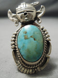 Detailed!! Vintage Native American Navajo Kachina Turquoise Sterling Silver Ring-Nativo Arts