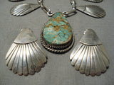 Very Important Vintage Native American Navajo Kee Joe Benally Turquoise Sterling Silver Necklace-Nativo Arts