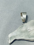 Extraordinary Native American Navajo Signed Agate Sterling Silver Colossal Pendant-Nativo Arts