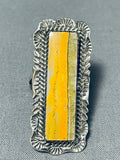 Excellent Native American Navajo Honeybee Jasper Sterling Silver Ring-Nativo Arts