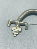 Important Yei Vintage Native American Navajo Sterling Silver Pin Old-Nativo Arts