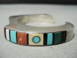 Authentic Vintage Native American Hopi Jesse Monongye Turquoise Sterling Silver Bracelet-Nativo Arts