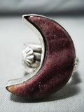 Tremendous Half Moon Navajo Purple Sterling Silver Ring Native American-Nativo Arts