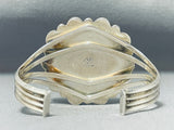 Signed Vintage Native American Navajo Gaspeite Sterling Silver Bracelet-Nativo Arts