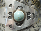 Detailed Vintage Native American Navajo Huge Arrow Turquoise Sterling Silver Bracelet Old-Nativo Arts
