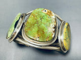 The Best Mens Vintage Native American Navajo Gaspeite Sterling Silver Bracelet Cuff-Nativo Arts