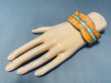 The Best Vintage Orange Shell Sterling Silver Turquoise Bracelet-Nativo Arts