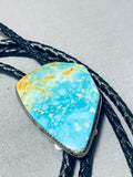 Stunning Vintage Native American Navajo Royston Turquoise Sterling Silver Colossal Bolo-Nativo Arts