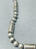 Tubes Of Sterling Silver Vintage Native American Navajo Necklace-Nativo Arts