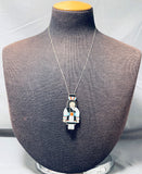 Impressive Vintage Native American Zuni Turquoise Sterling Silver Necklace With Pin/ Pendant-Nativo Arts