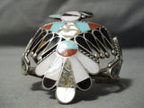One Best Vintage Native American Zuni Bobby Shack Turquoise Coral Sterling Silver Bracelet Old-Nativo Arts