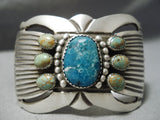 Incredible Vintage Native American Navajo Mountain & Royston Turquoise Sterling Silver Bracelet-Nativo Arts
